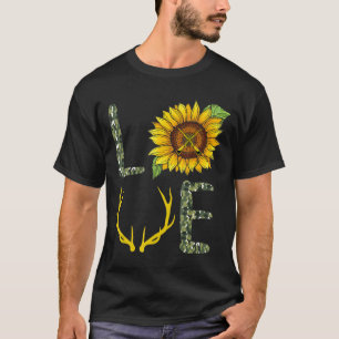 T-shirt Chasse aux cerfs Amour Camouflage Motif Gun Corns 