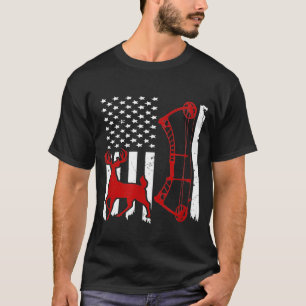 T-shirt Chasse aux cerfs Bow Tee American Flag Chasse aux 