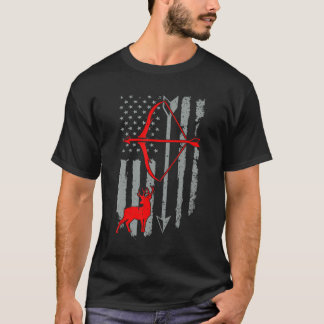 T-shirt Chasse aux cerfs Chemise Drapeau Américain Chasse 