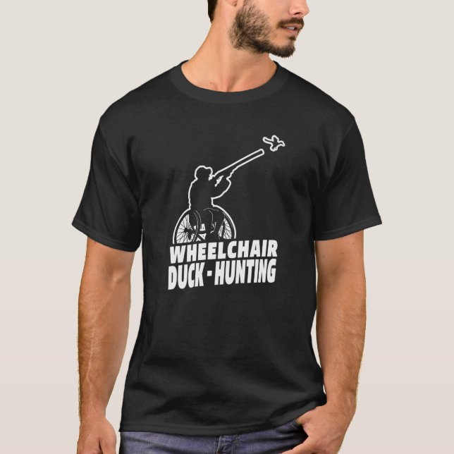 T-shirt Chasse aux hommes Chasse aux oies en fauteuil roul (Devant)