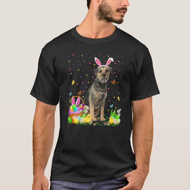 T-shirt Chasse aux oeufs de Pâques amusante Frontière Chie (Devant)