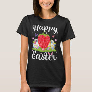T-shirt Chasse aux oeufs de Pâques de framboise Fleur de f