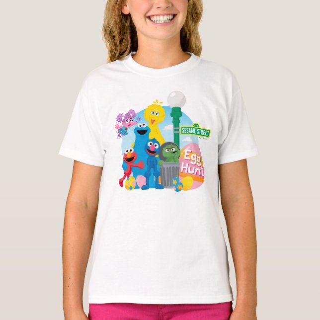T-shirt Chasse aux oeufs de Pâques de la rue Sésame (Devant)