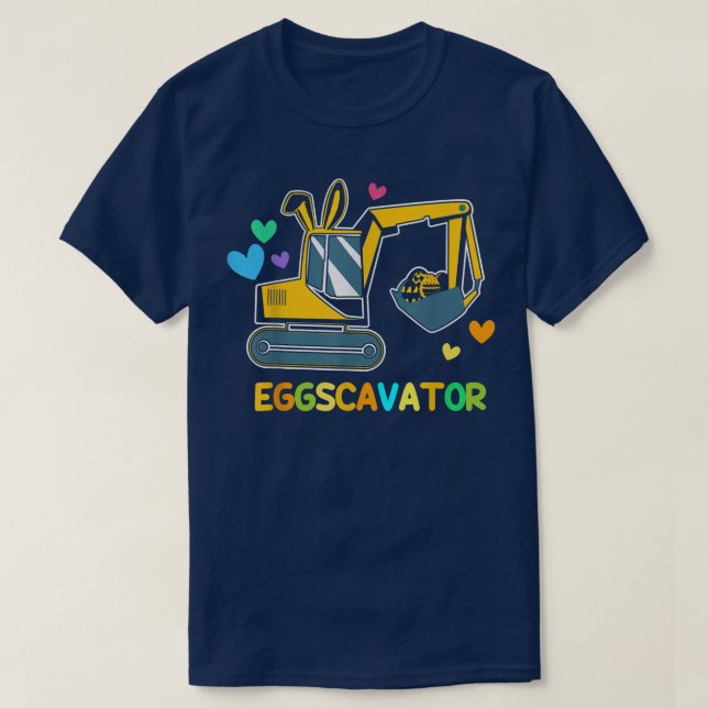 T-shirt Chasse aux oeufs de Pâques Eggscavator mignonne la (Design devant)