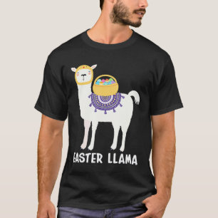 T-shirt Chasse aux œufs de Pâques Lama Lapin Vacances de P