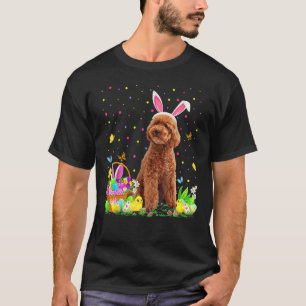 T-shirt Chasse aux oeufs de Pâques Poodle Chien Joyeux Jou