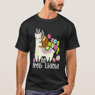 T-shirt Chasse aux œufs sans prob Llama Lapin Paresseux mo