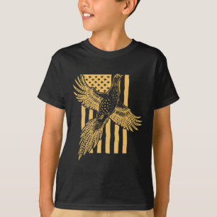 T-shirt Chasse aux oiseaux faisan vintage Chasse au drapea