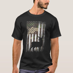 T-shirt Chasse Chasse Chasse Deer USA Drapeau américain Ca