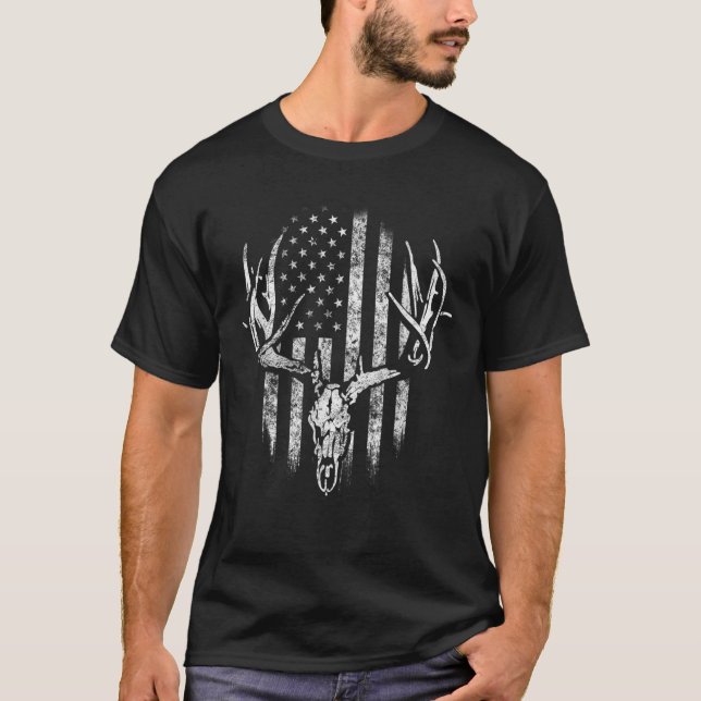 T-shirt Chasse de cerfs de mens Graphique Tee Deer Antlers (Devant)