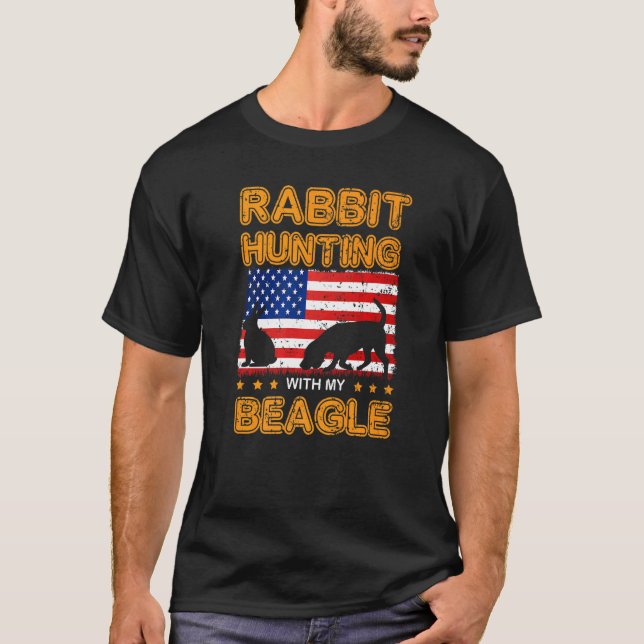 T-shirt Chasse de lapin Beagle de chien chasseur Beagle Us (Devant)