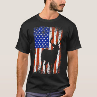 T-shirt Chasse Drapeau Bow Archer Bow Chasseur Patriotique