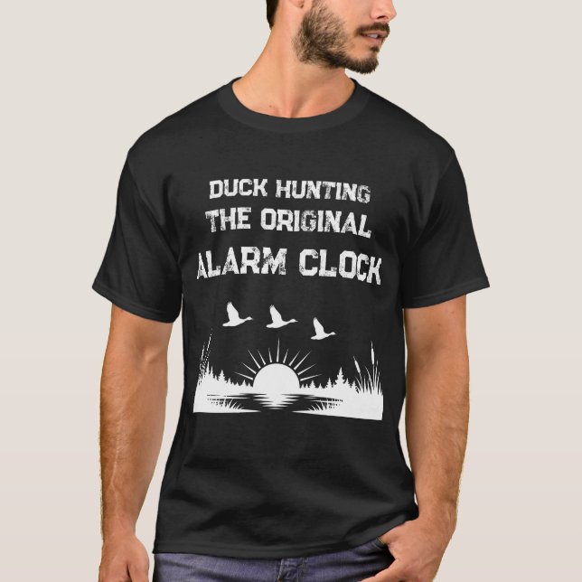 T-shirt Chasse drôle au canard Le réveil original (Devant)