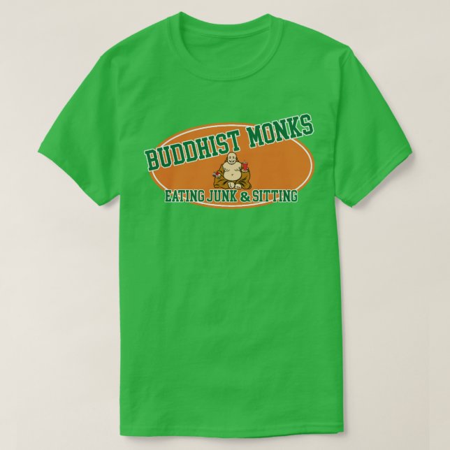 T-shirt Chasse D'Université Moines Bouddhistes Mangeant La (Design devant)