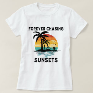 T-shirt Chasse Forever Sunsets Beach Lover