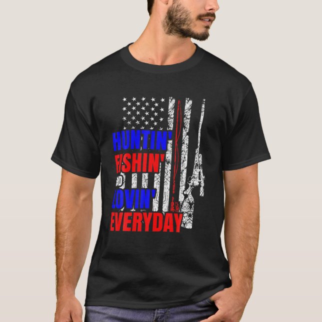 T-shirt Chasse Pêche Aimer tous les jours (Devant)