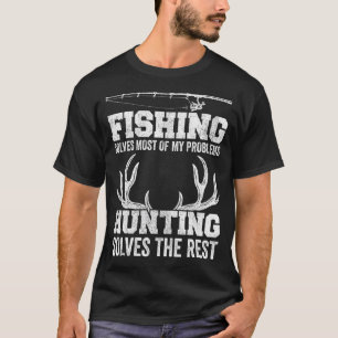 T-shirt Chasse Pêche Hommes Chasseur de Cerf Pêcheur Papa