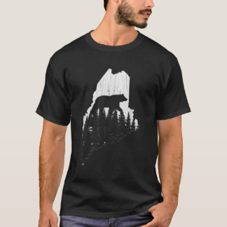 T-shirt Chasse Pour La Forêt De L'Ours Du Maine E En Plein