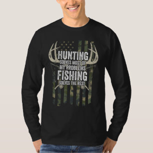 T-shirt Chasse Résoudre La Plupart De Mes Problèmes Pêcher
