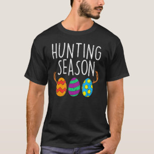 T-shirt Chasse Saison Oeufs Cerf Drôle Jour de Pâques Chas