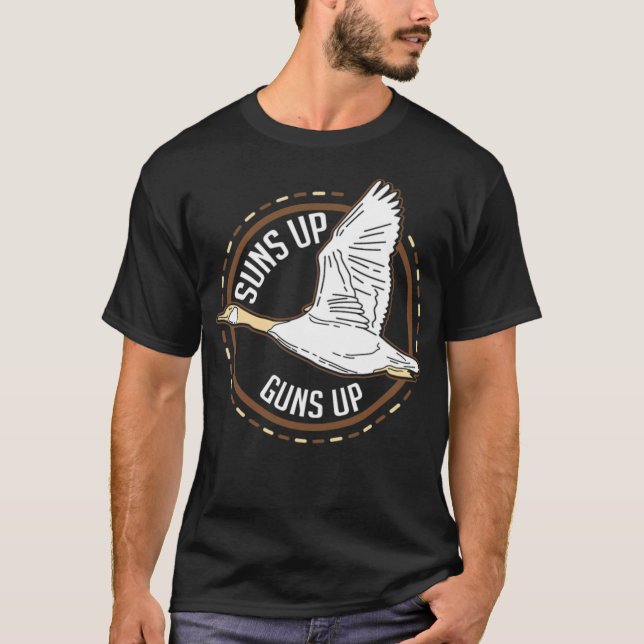 T-shirt Chasse Suns Up Guns Up Canard Gun Fly Bird a (Devant)
