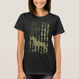 T-shirt Chasse vintage Chien Camouflage Us Drapeau Doberma