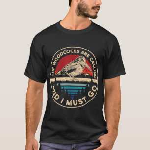T-shirt Chasse Woodcock oiseau - Rétro appels téléphonique