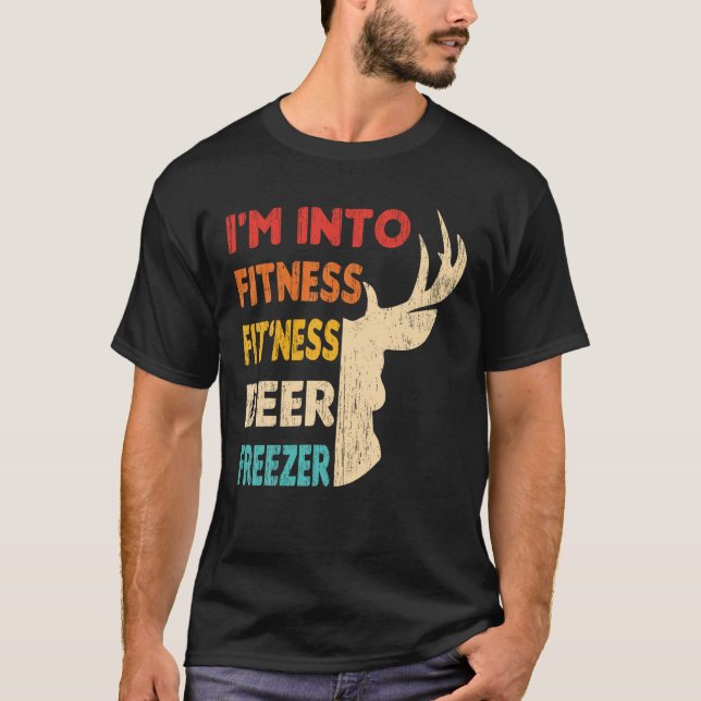 T-shirt Chasseur amusant Papa Je suis dans Fitness Deer Fr (Devant)