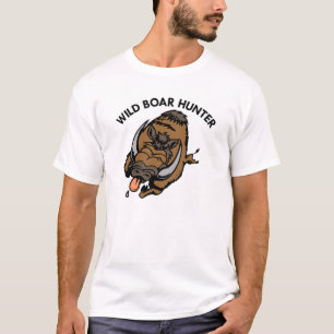 T-shirt Chasseur blanc de sanglier
