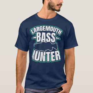 T-shirt Chasseur de basse Design Basse à grande bouche Pêc