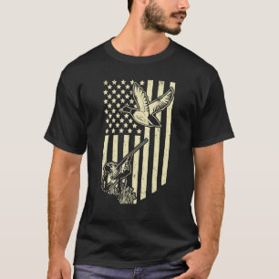 T-shirt Chasseur de canard Drapeau américain Chasse de sau