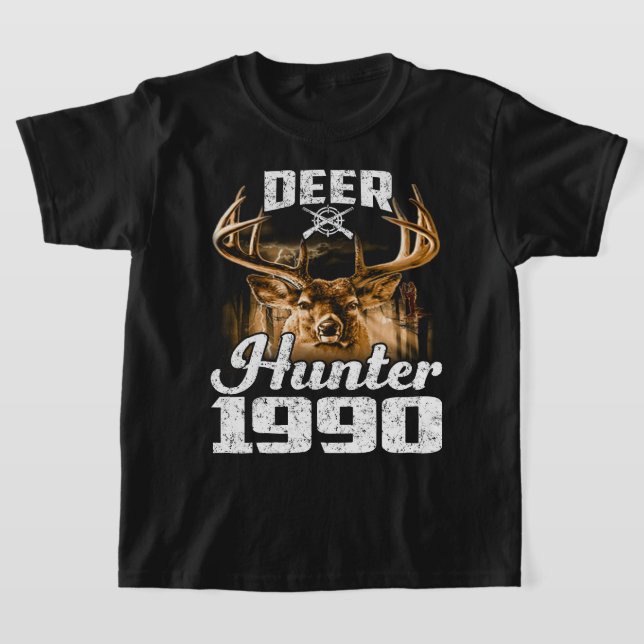 T-shirt Chasseur de cerfs d'anniversaire 1990 (Poser)
