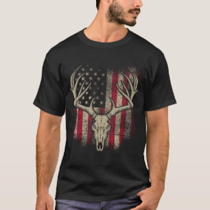 T-shirt Chasseur de cerfs Drapeau américain Chasse aux cer
