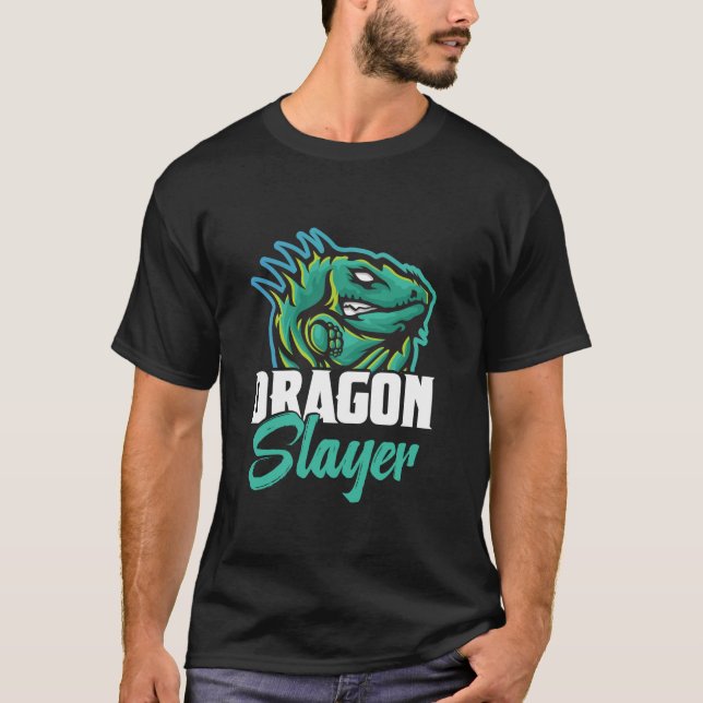 T-shirt Chasseur de dragons Chasse de reptiles Lizard Igua (Devant)