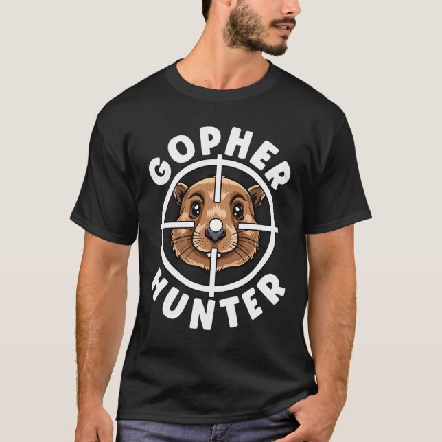 T-shirt Chasseur de gopher Crosshairs Chasse au piège (Devant)