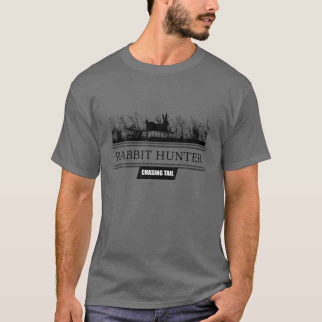 T-shirt Chasseur de lapin - Queue de chasse - Chasse en pl (Devant)