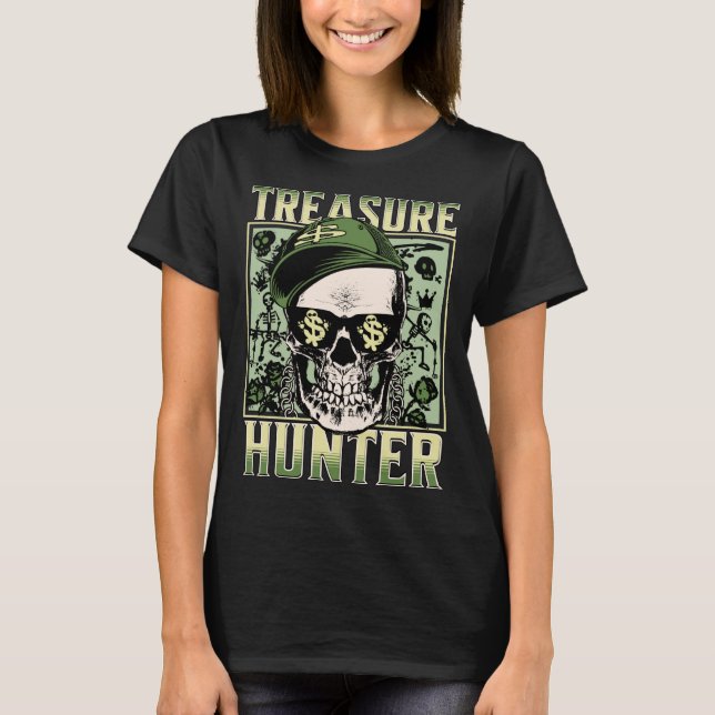 T-shirt Chasseur de trésor Détecteur de métal Graffiti Det (Devant)