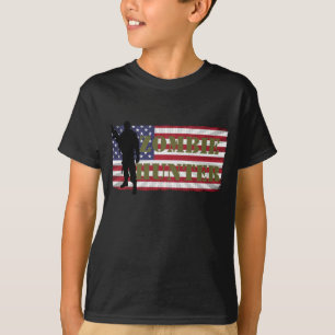 T-SHIRT CHASSEUR DE ZOMBIE DRAPEAU AMÉRICAIN