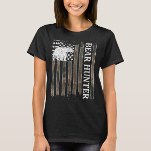 T-shirt Chasseur d'ours Drapeau américain Chasse d'ours Lo