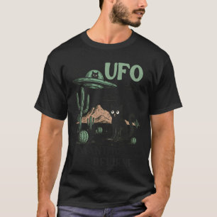 T-shirt Chasseur d'ovnis Fan de science-fiction Chat noir