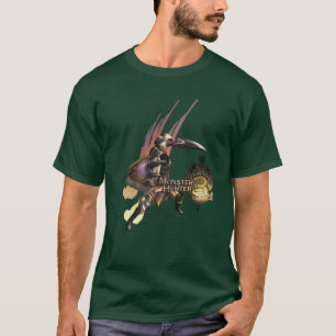 T-shirt Chasseur féminin avec l'épée et le bouclier,