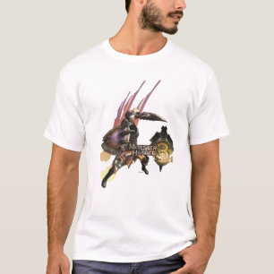 T-shirt Chasseur féminin avec l'épée et le bouclier,