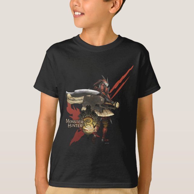 T-shirt Chasseur féminin avec Switch Ax, Armoirie Rathalos (Devant)