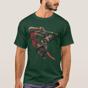 T-shirt Chasseur masculin avec la grande armure d'épée e