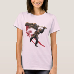 T-shirt Chasseur masculin avec la grande armure d'épée e