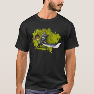 T-shirt Chasseur masculin avec la longues épée et armure