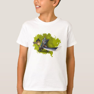 T-shirt Chasseur masculin avec la longues épée et armure