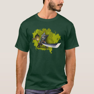 T-shirt Chasseur masculin avec la longues épée et armure