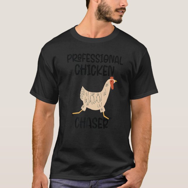 T-shirt Chasseur professionnel de poulet amusant fermier e (Devant)
