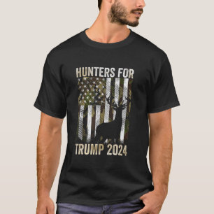 T-shirt Chasseurs Pour Trump 2024 Président Camouflage Dee